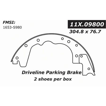 CENTRIC PARTS Centric Brake Shoes, 111.09800 111.09800